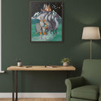 Knight and Dragon Fantasy Art, Framed Matte Canvas Printify