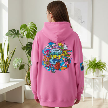 Travel Enthusiast Unisex Hoodie, Vacation Mode Travel Lover Pullover