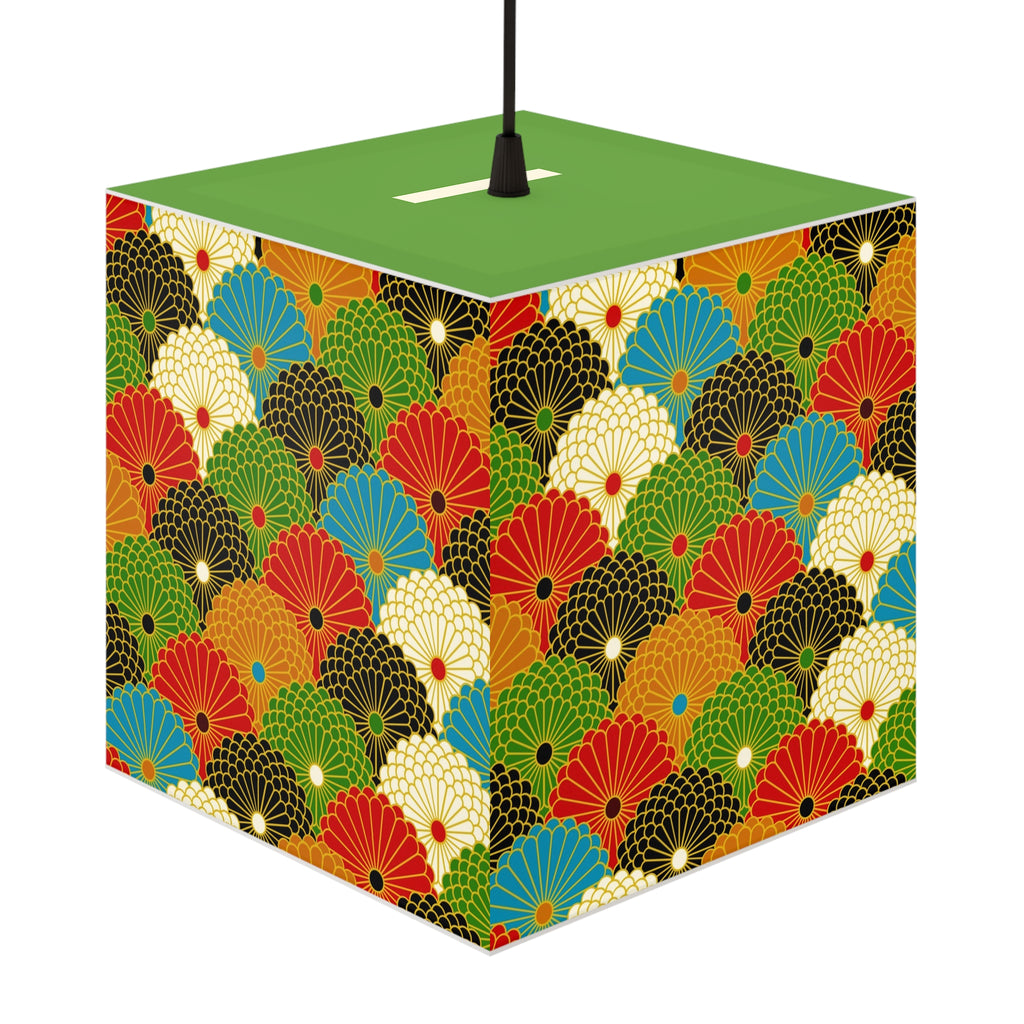 Japanese Fan Pattern Light Cube Lamp — Colorful Scallop Decorative Night Light Printify