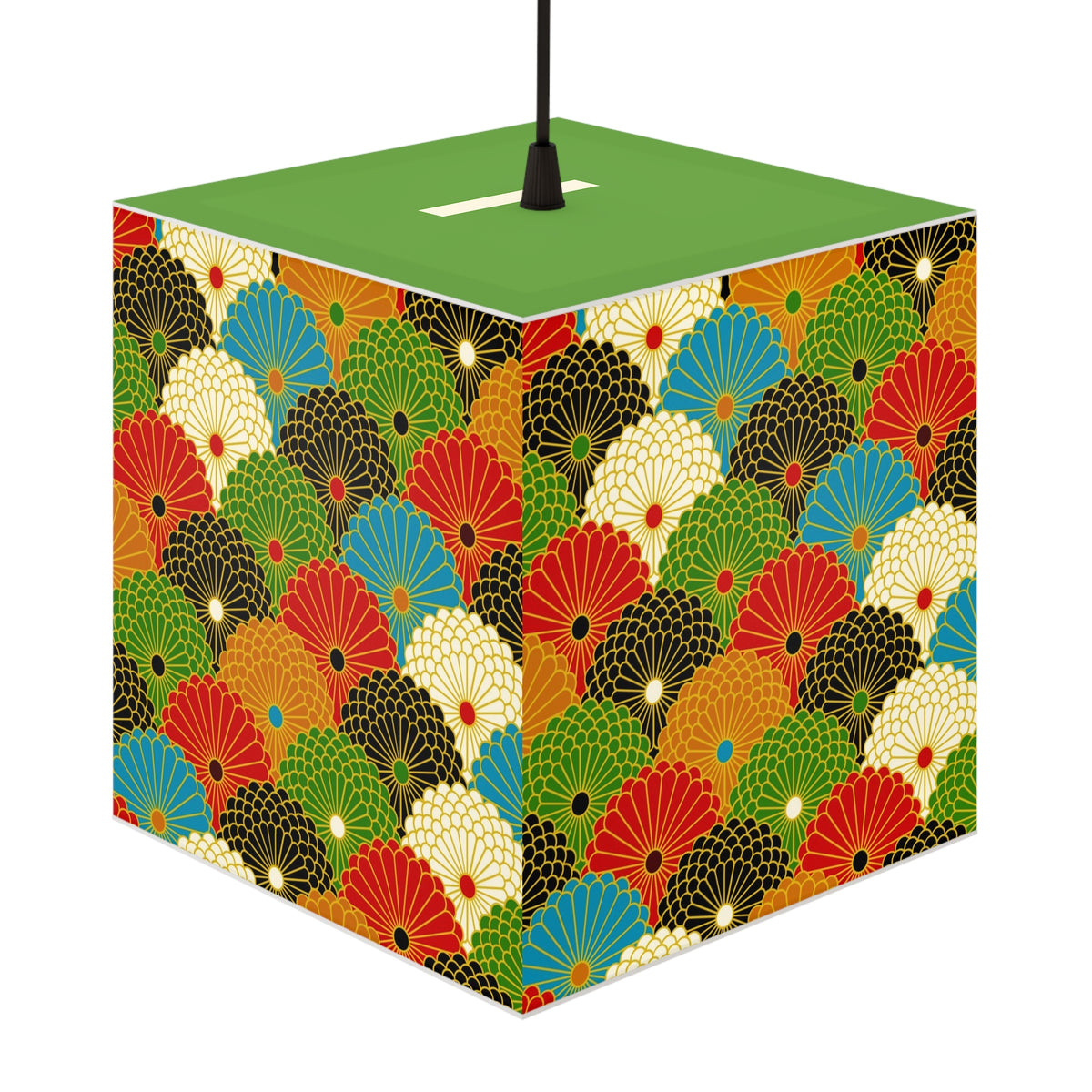 Japanese Fan Pattern Light Cube Lamp — Colorful Scallop Decorative Night Light Printify