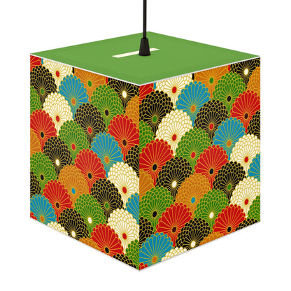 Japanese Fan Pattern Light Cube Lamp — Colorful Scallop Decorative Night Light