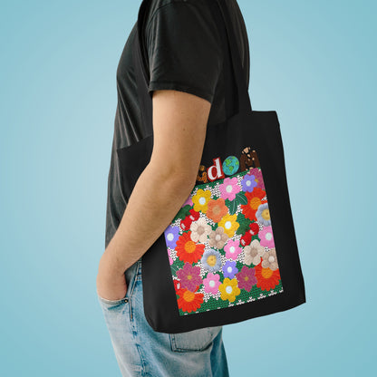 Floral Tote Bag — Colorful Retro Flower Market Bag