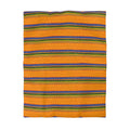 Striped Tribal Pattern Duvet Cover — Boho Orange Microfiber Bedding Printify