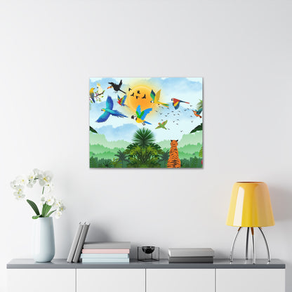 Tropical Bird Canvas, Rainforest, Wild Life Wall Art, Home Decor, Gallery Wrap