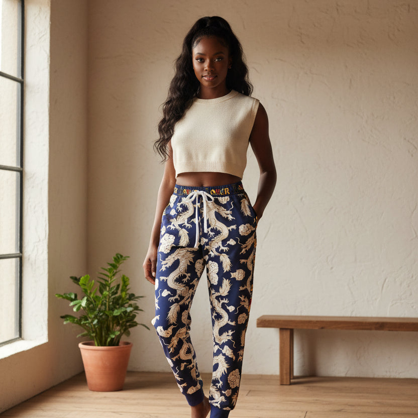 Dragon Print Athletic Joggers: A Blend of Comfort and Style for Unisex Lounge Wear Printify