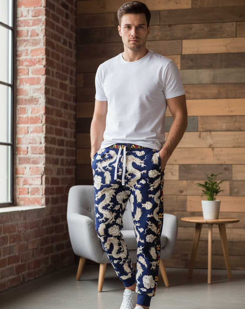 Dragon Print Athletic Joggers: A Blend of Comfort and Style for Unisex Lounge Wear Printify