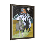 Framed Matte Canvas - Knight and Dragon Fantasy Art Printify