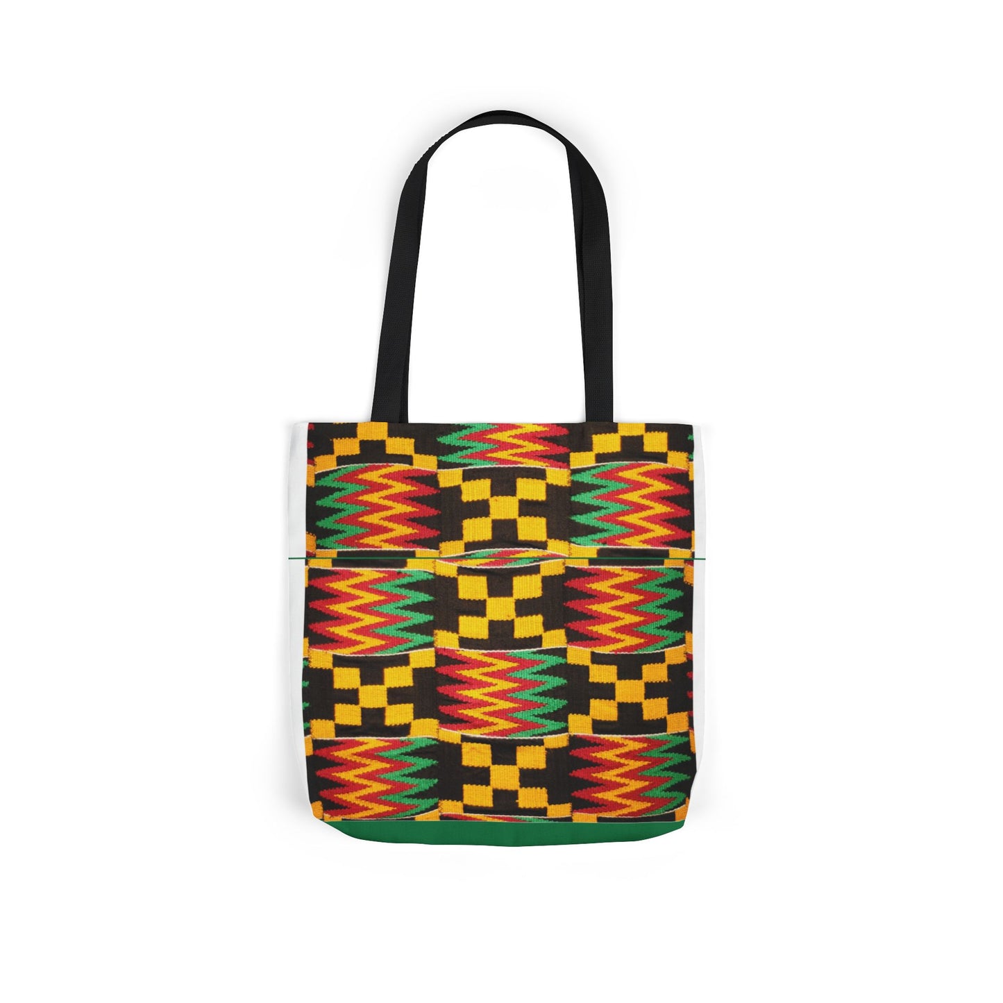 Kente Pattern Canvas Tote Bag — Vibrant African Print Market Tote