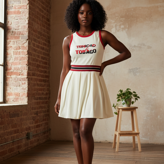 Trinidad and Tobago Flag Art Women's Color Block A-Line Sleeveless Dress