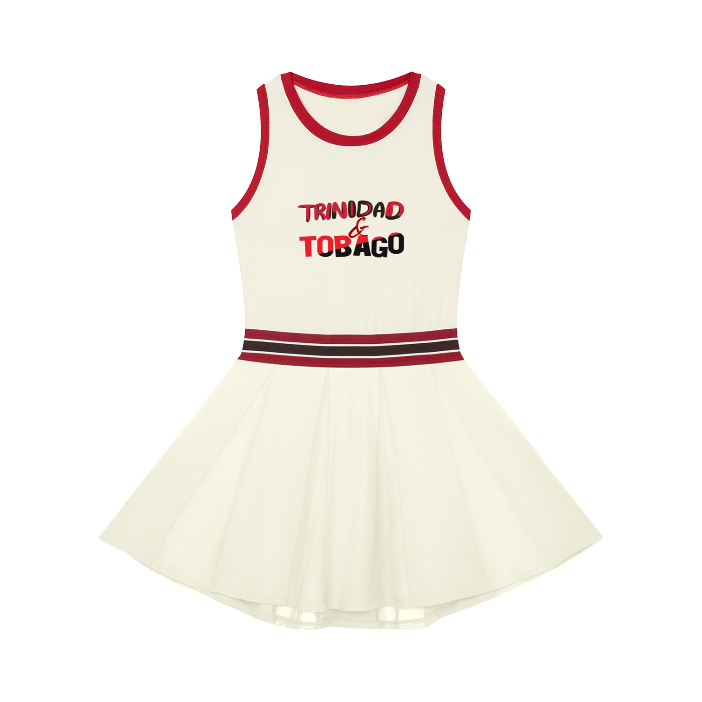 Trinidad and Tobago Flag Art Women's Color Block A-Line Sleeveless Dress