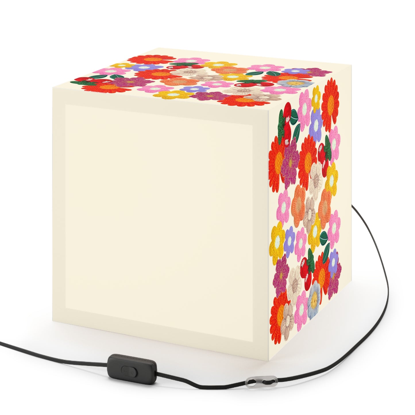 Floral Cube Lamp — Colorful Daisy Light Cube for Bedroom & Nursery