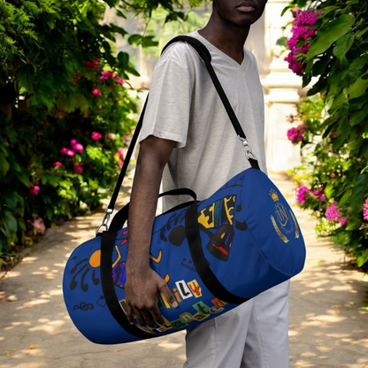 Afro Music Cartoon Piano Art Handcrafted Duffel Bag - Musician Gift, Travel Bag, Music Lover Gym Bag