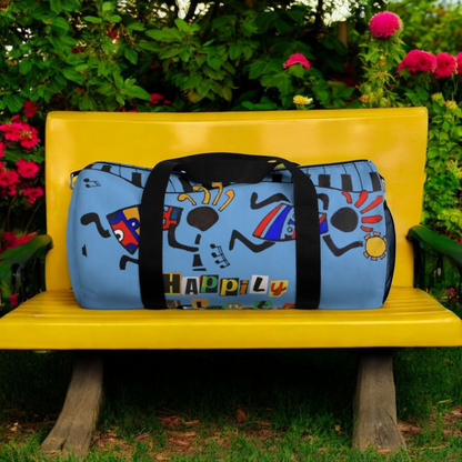 Afro Music Cartoon Piano Art Handcrafted Duffel Bag - Musician Gift, Travel Bag
