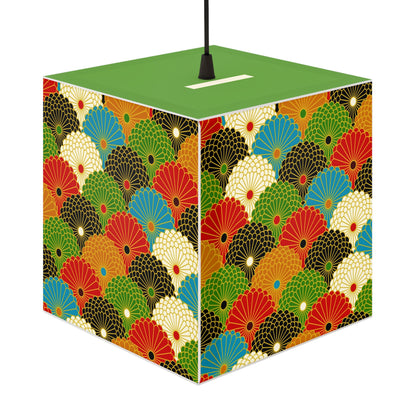 Japanese Fan Pattern Light Cube Lamp — Colorful Scallop Decorative Night Light