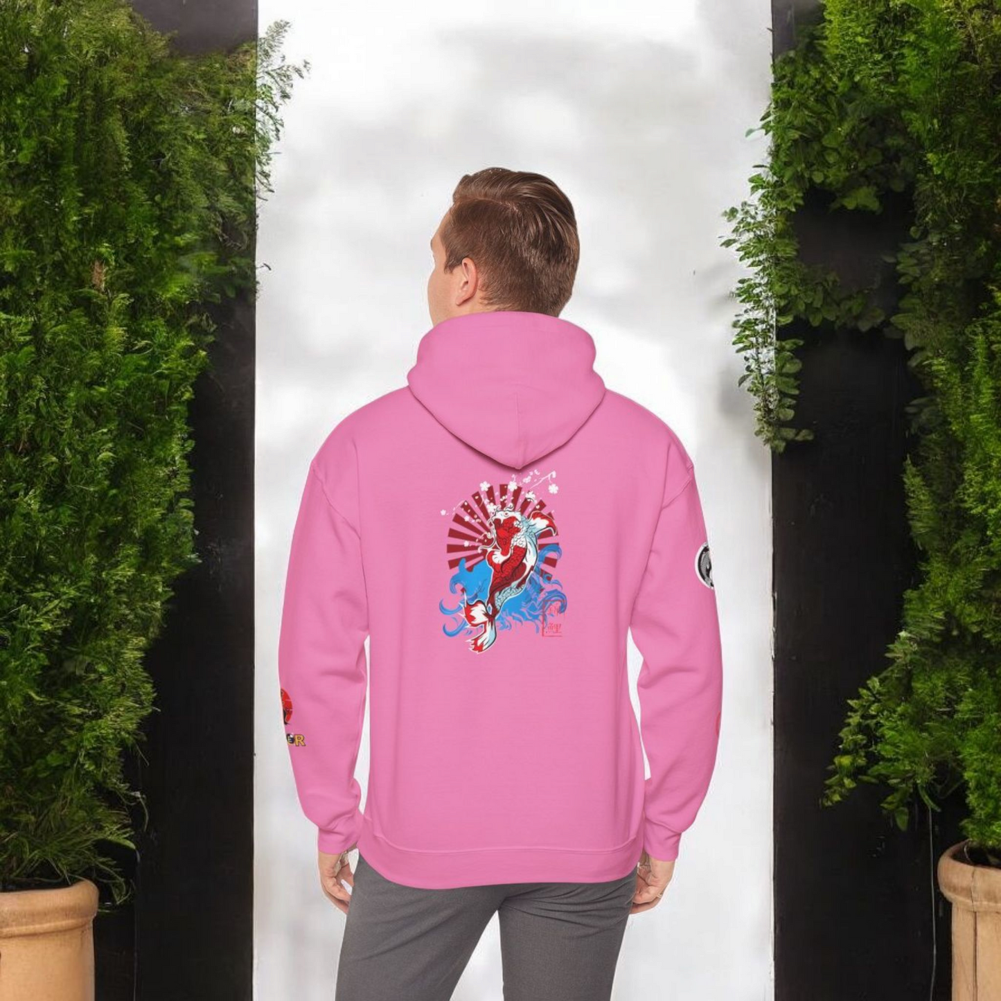 Koi Fish Graphic Hoodie, Unisex Heavy Blend Sweatshirt