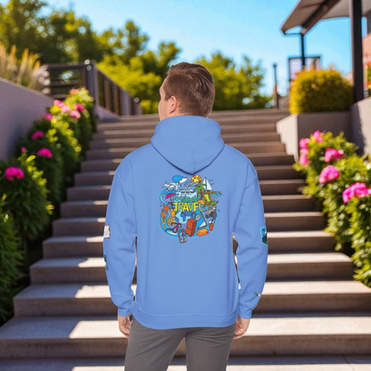 Travel Enthusiast Unisex Hoodie, Vacation Mode Graphic Sweatshirt, Adventure Clothing