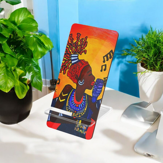 Artistic Smartphone Display Stand - Vibrant Music Theme