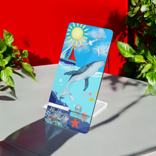 Ocean-Themed Smartphone Stand with Whale Design