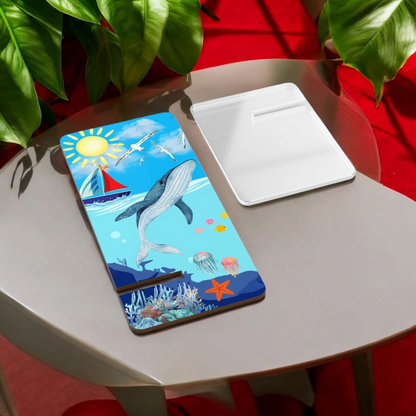 Ocean-Themed Smartphone Stand with Whale Design