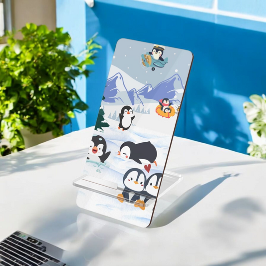 Cute Penguin Smartphone Display Stand - Perfect for Winter Decor & Gift