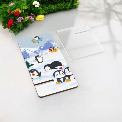 Cute Penguin Smartphone Display Stand - Perfect for Winter Decor & Gift
