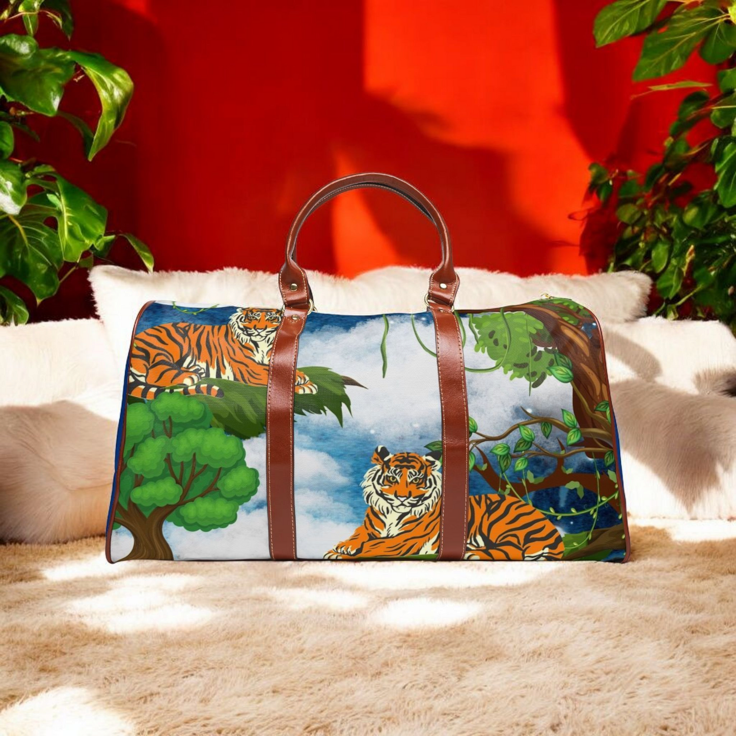 Wildlife Waterproof Travel Bag - Artistic Tiger Design for Adventurers