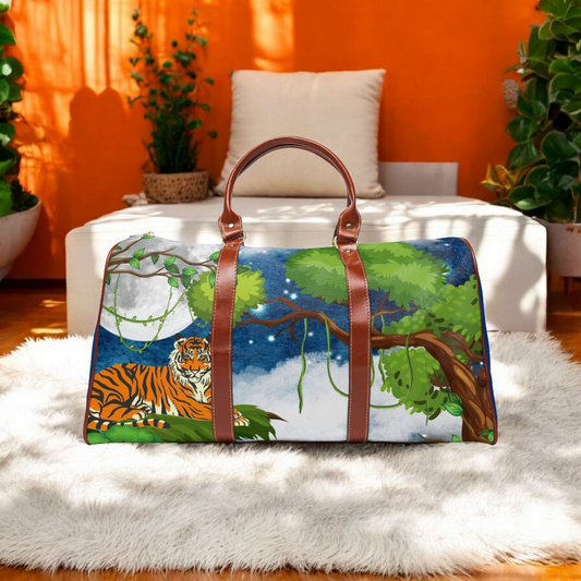 Wildlife Waterproof Travel Bag - Artistic Tiger Design for Adventurers