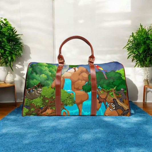 Vibrant Waterproof Travel Bag - Jungle Animals Design for Adventurers