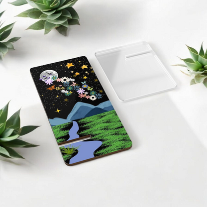 Floral Celestial Smartphone Stand - Aesthetic Mobile Display for Home or Office