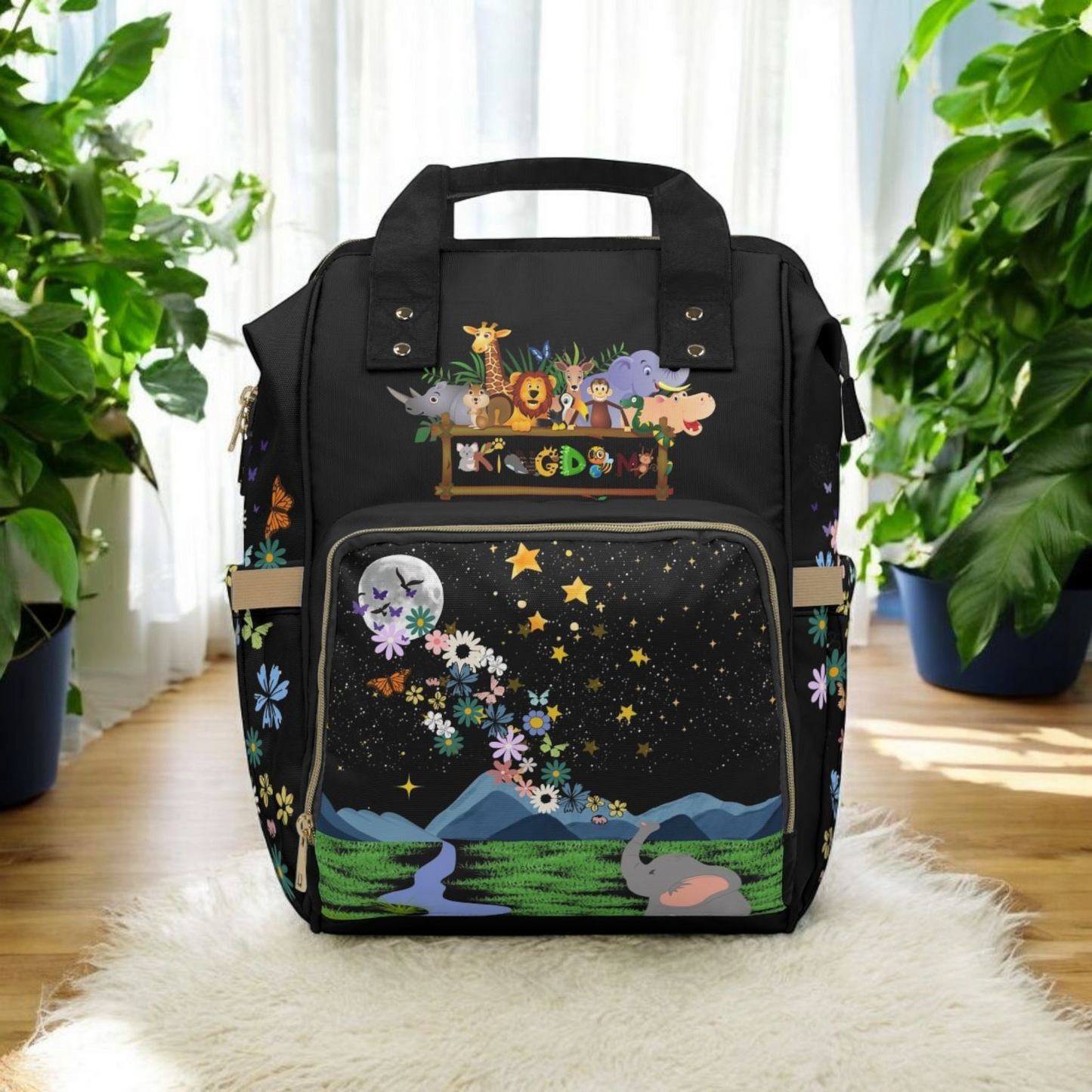 Whimsical Animal-Themed Multifunctional Diaper Backpack - Perfect for Parents on the Go!