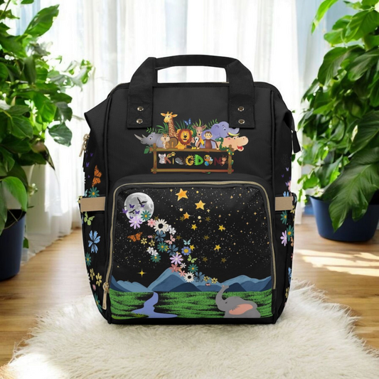 Whimsical Animal-Themed Multifunctional Diaper Backpack - Perfect for Parents on the Go!