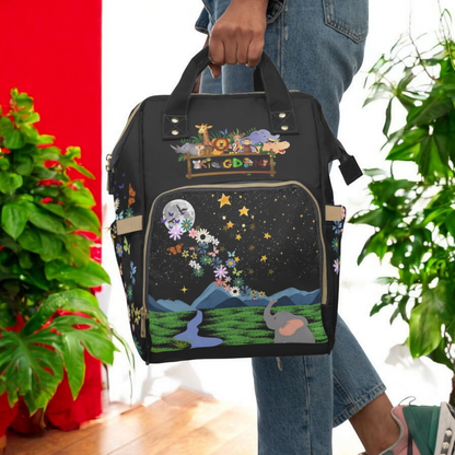 Whimsical Animal-Themed Multifunctional Diaper Backpack - Perfect for Parents on the Go!