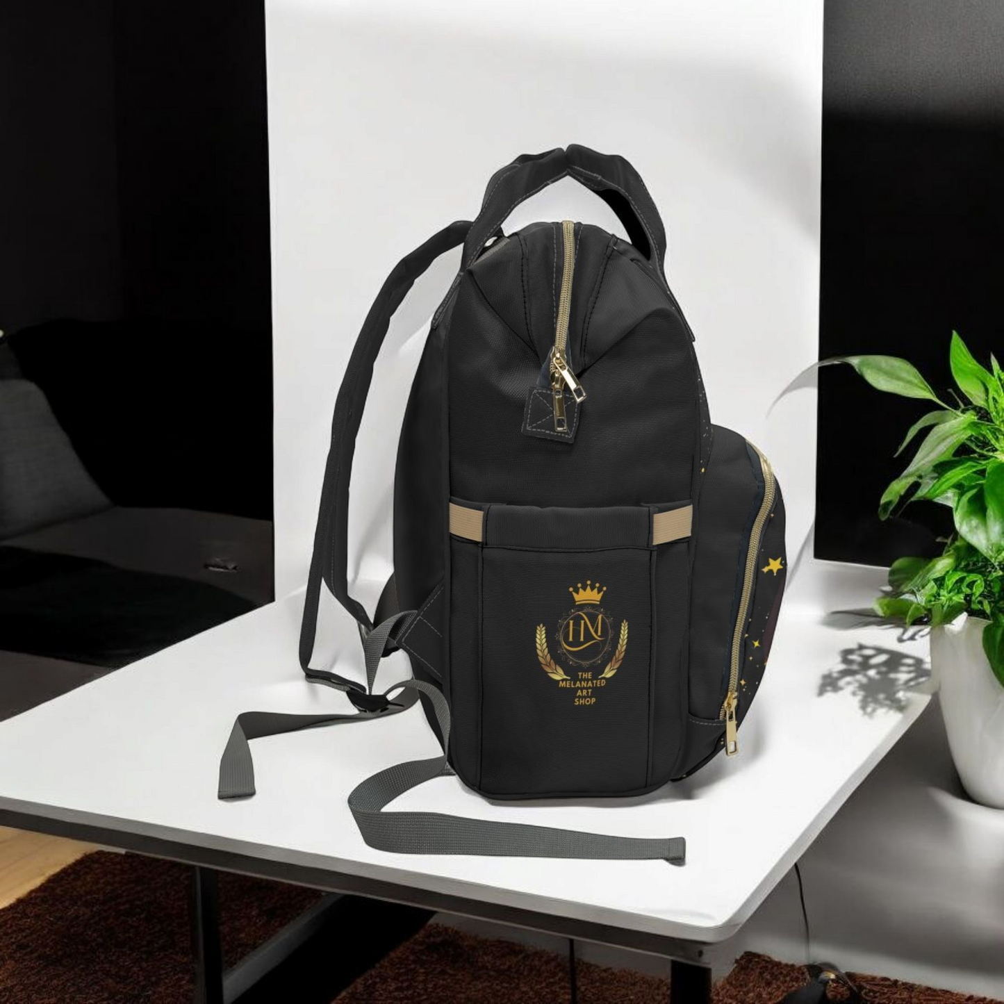 Ethnic Cosmic Themed Multifunctional Diaper Backpack - Stylish & Versatile Baby Bag