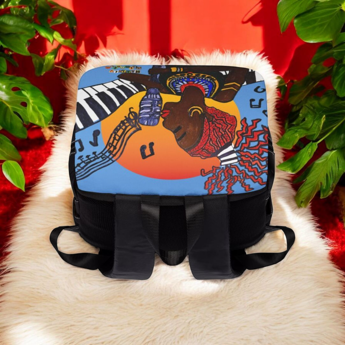 Afro Singer, Jazz Music-Inspired Unisex Shoulder Backpack - Stylish & Functional