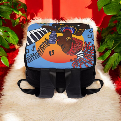 Afro Singer, Jazz Music-Inspired Unisex Shoulder Backpack - Stylish & Functional
