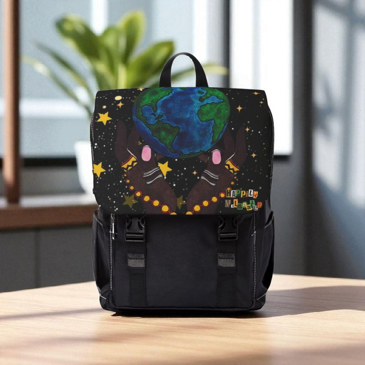 Colorful Earth-Themed Unisex Casual Shoulder Backpack - Perfect for Adventurers Printify