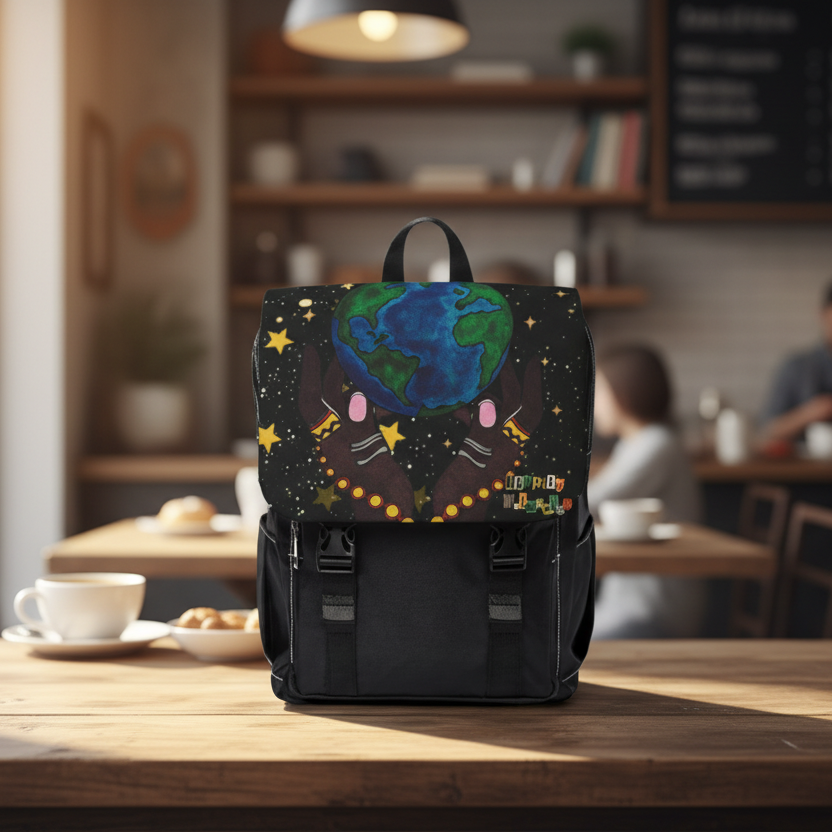 Colorful Earth-Themed Unisex Casual Shoulder Backpack - Perfect for Adventurers Printify