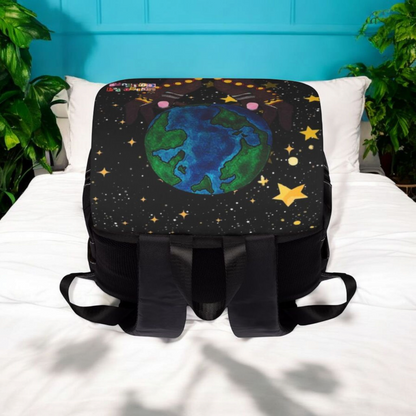 Colorful Earth-Themed Unisex Casual Shoulder Backpack - Perfect for Adventurers