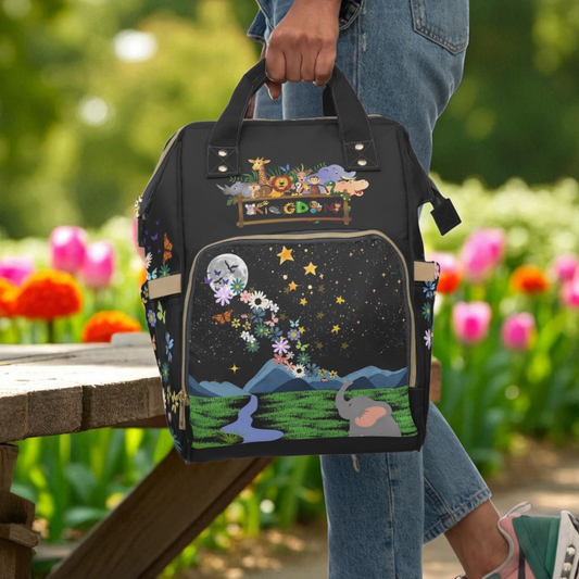 Whimsical Animal-Themed Multifunctional Diaper Backpack - Perfect for Parents on the Go!