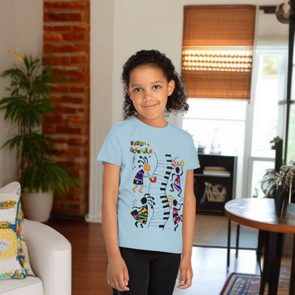 Afro Music Art Kids T-Shirt, Handcrafted Tee for Children, Kid's Graphic Tee