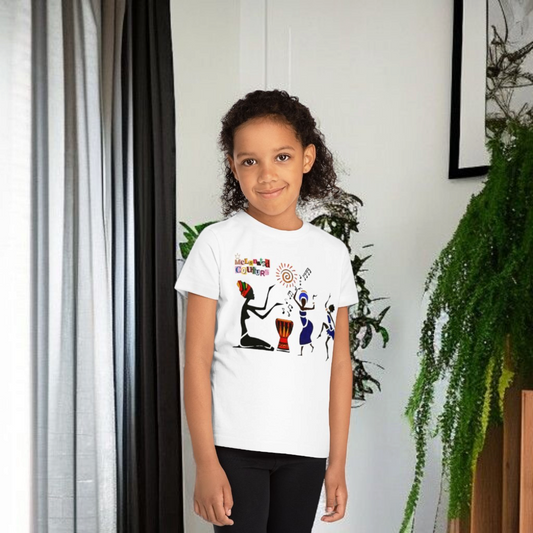Afro Music Art Kids T-Shirt, Handcrafted Tee for Children, Kid's Graphic Tee