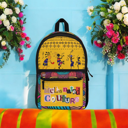 Colorful Tribal Dance Backpack, Ethnic Music Festival Bag, Boho Rucksack