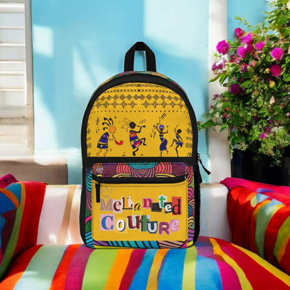 Colorful Tribal Dance Backpack, Ethnic Music Festival Bag, Boho Rucksack