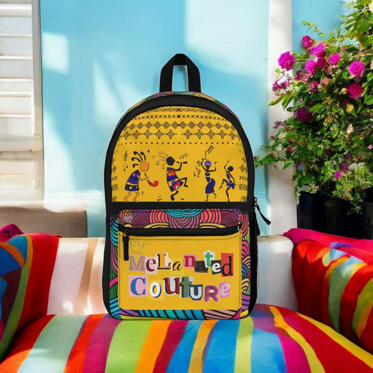 Colorful Tribal Dance Backpack, Ethnic Music Festival Bag, Boho Rucksack
