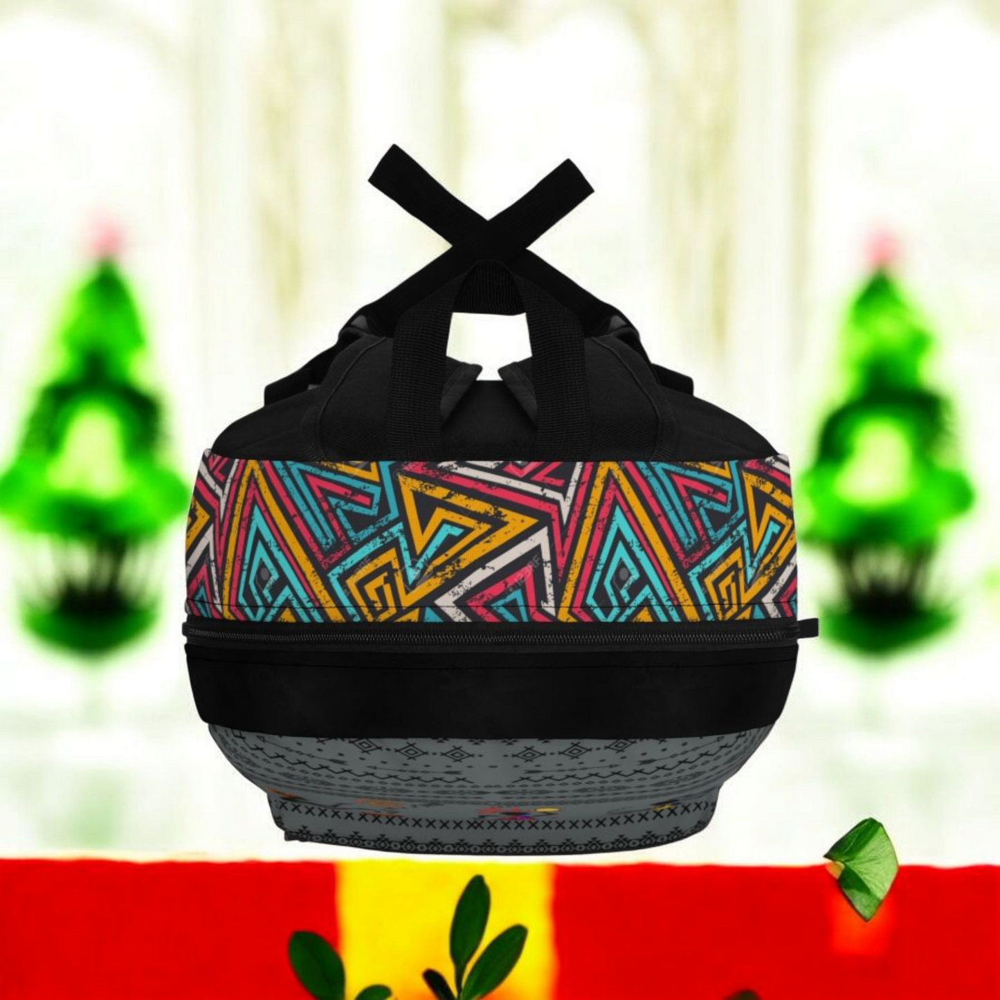 Afro Music Backpack, Music Lover Bag, Cartoon Print Rucksack, Ethnic Design