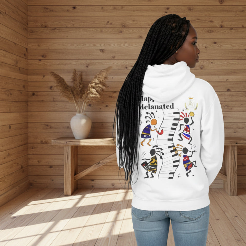 Handcrafted Afro Music Graphic Hoodie - Unisex Lightweight Hooded Sweatshirt, Hipster Hoodie Printify
