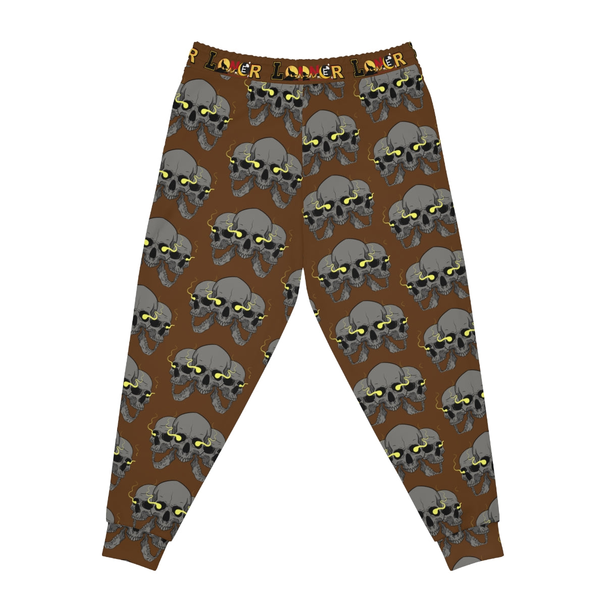 Unisex Skull Print Athletic Joggers, Trendy Loungewear, Casual Fitness Pants
