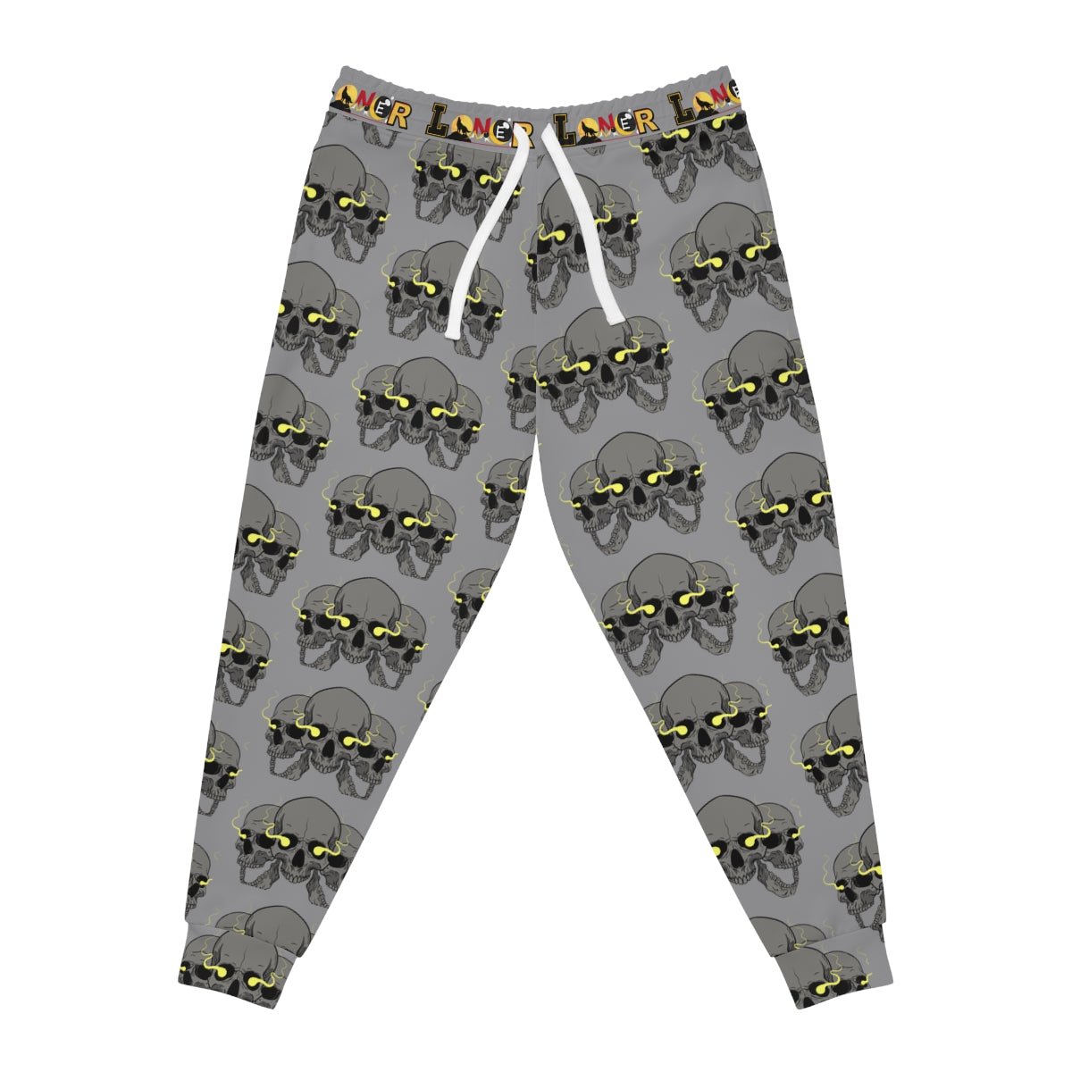 Unisex Skull Print Athletic Joggers, Trendy Loungewear, Casual Fitness Pants