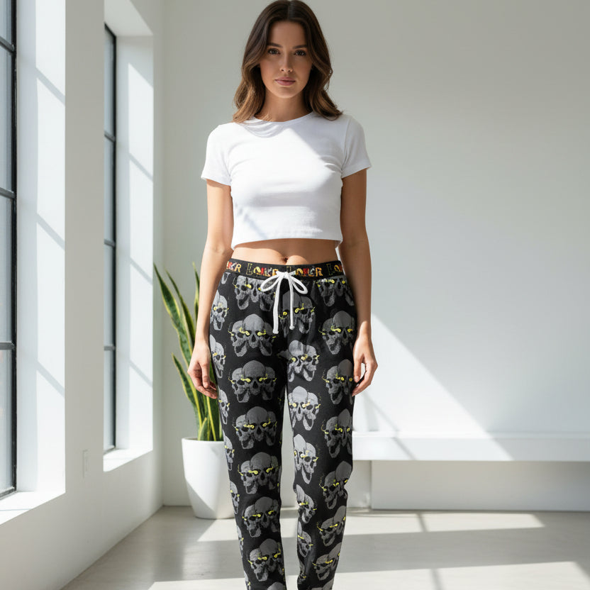 Unisex Gothic Skull Print Athletic Joggers, Trendy Loungewear, Casual Fitness Pants