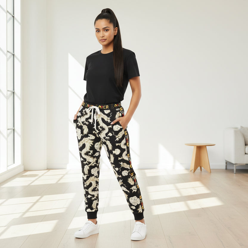 Dragon Print Athletic Joggers for Comfort & Style, Casual Wear, Workouts